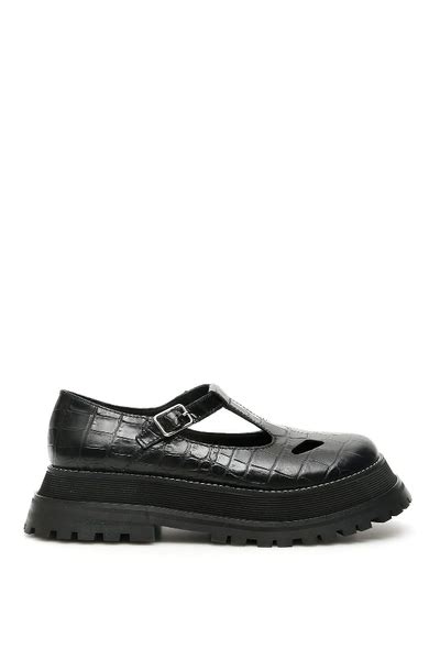 burberry aldwych croc-effect leather flats|Burberry + Aldwych Croc.